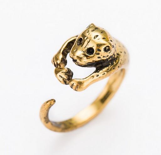 Adjustable Mini leopard Ring For Women Men Simple Animal Finger Ring Rose Gold Silver Fashion Cute Jewelry Girls