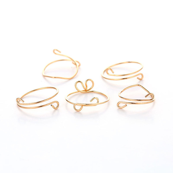 Women Fashion curve Finger Ring Set Adjustable 5pcs/set Simple Finger Jewelry Silver