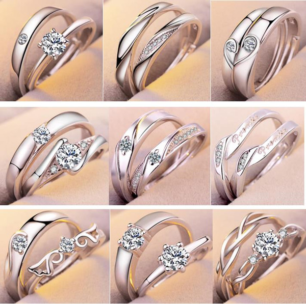 (pair) Valentine's Day gift Promotion!Hot Sale Trend Fashion Love Heart Couples Rings Titanium Stainless Steel Valentine's Ring