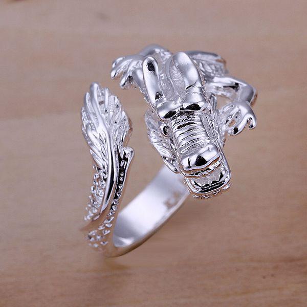 Adjustable Dragon Ring 925 Silver Ring , Christmas Gift Free Shiiping 925 Jewelry 100% Brand New 12pcs R054