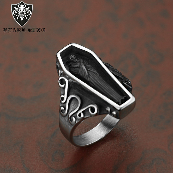 Titanium Steel Stainless Steel Vampire Ring Harley Skull Ring Punk Personality Jewelry