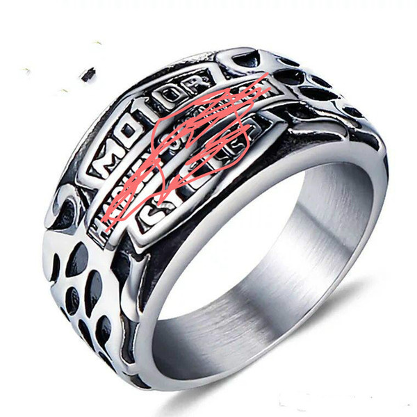 MOTORCYLE harley biker stainless steel silver style men ring hip hop jewelry