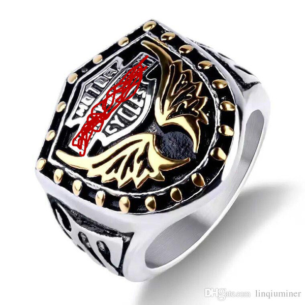 MOTORCYLE biker stainless steel men;s ring hip hop jewelry