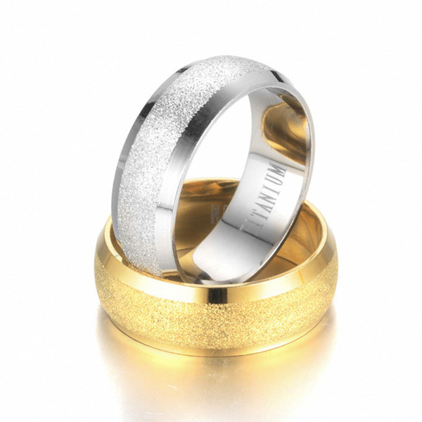 Frosted Ring Stainless Steel Blank Rings Gold Dull Polish Rings Wedding Designer Rings Men Women Fashion Jewelry Will and Sandy 080323