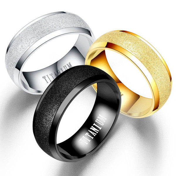 Stainless Steel Frosted Ring Blank Gold Dull Polish Rings Wedding Designer Rings Men Women Fashion Jewelry Will and Sandy DropShip 080323