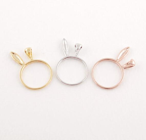 The latest elements rings for girls rabbit ear ring Gold-color lovely women's ring wholesale free shipping