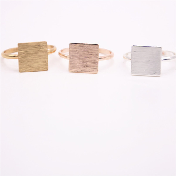 Hot The latest elements Sale Finger Rings Square Jewelry quadrangle rings for women wholesale and mixed color