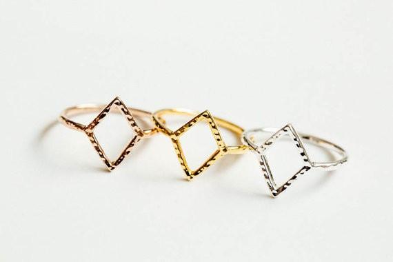 2018 Fashion The latest elements hammered ring knuckle rings Gold-color rings for women wholesale Free Shipping