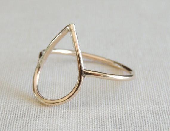 2018 The latest elements Fashion Plain ring water droplets contour ring for women wholesale free shipping