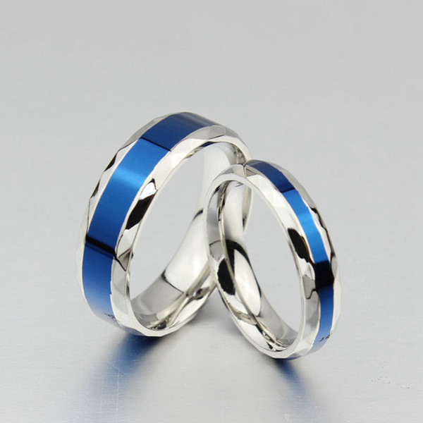 ORSA New Arrival Romantic Couple Rings High Quality Titanium Steel Blue Fashion Lovers Party Rings OTR56