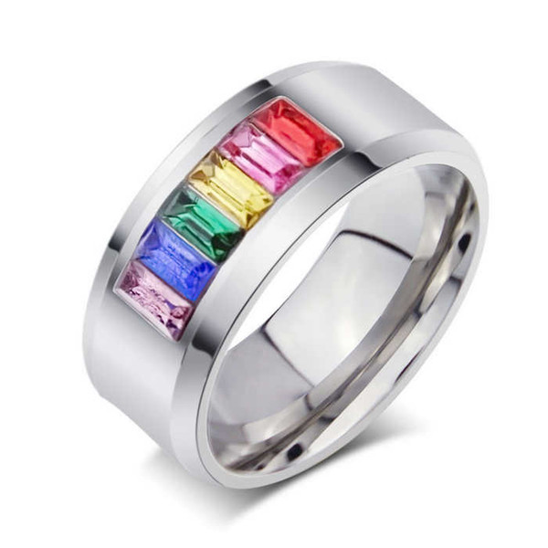 Orsa Jewelry Ladies Titanium Ring with Colorful Crystal Hot Sale Jewelry Ring For Women Free Shipping OTR21