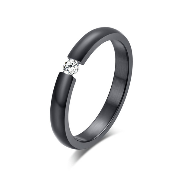ORSA High Quality Titanium Steel Rings Quality Austrian Zircon Wedding Engagement Rings Free Shipping OTR48