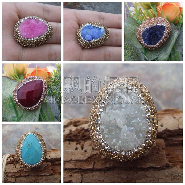 Druzy Trimmed Macarsite Rings