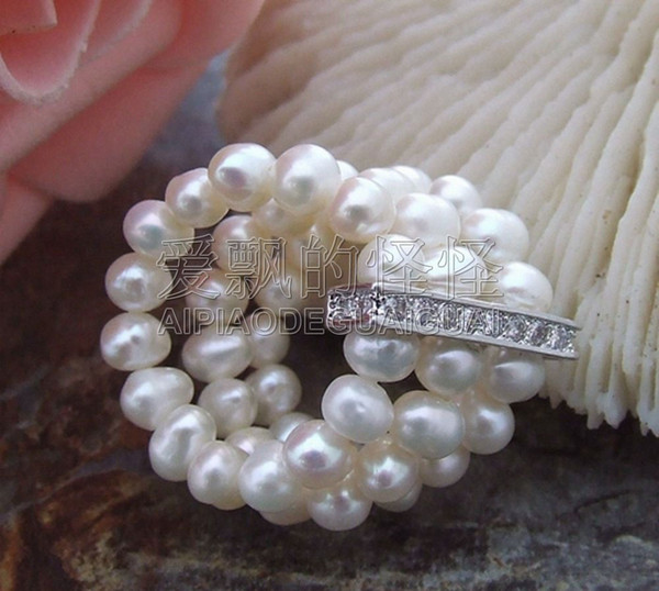 R031608 4-5MM White Pearl Ring