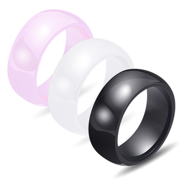 Band Rings Jewelry New Fashion High Quality Brief Black White Pink Ceramic Rings Wholesale Women Lucky Finger Rings LR088