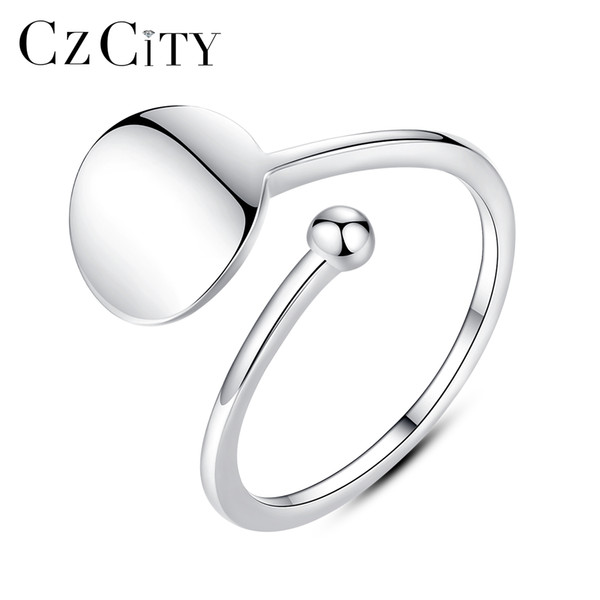 PAG&MAG Brand Cute Simple 925 Sterling Silver Anniversary Ring With Open Size Round Silver Ring For Women Girl Party