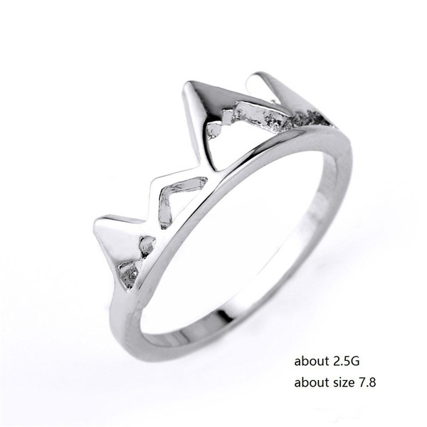 Wholesale New Fashion Dainty Mountain Skyline Ring Rhodium Plated Color for Women Ladies Girls Gift Jewelry Climbing Hiking Advent