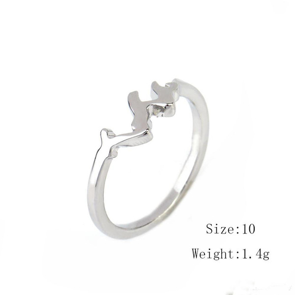 Wholesale Hotsale Silver Wire Ring with Alphabet W Fashion Jewelry for Women Men Wedding Band Ring