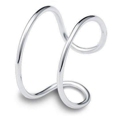 real s925 sterling silver jewellery band rings woman ladies U design filigree white gold plated open fashion unique simple wholesales 1pcs