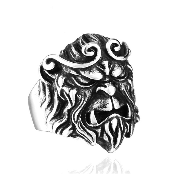 New Design TV Play Journey To The West Style Ring Personality Monkey King Jewelry Stainless Steel Men Jewelry