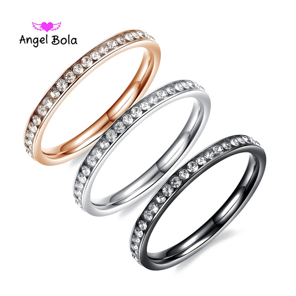 New fashion Top Quality rose Gold Concise Classical CZ Wedding Ring Rose Gold Color Austrian Crystals Wholesale