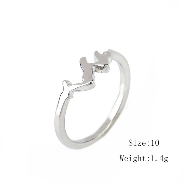 Lemegeton Wholesale Hotsale Silver Wire Ring with Alphabet W Fashion Jewelry for Women Men Wedding Band Ring