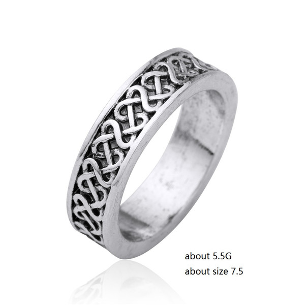 Lemegeton Wholesale Irish Celtic Viking Norse Knot Rock Gothic Punk Viking Rings Antique Silver Color Free Shipping