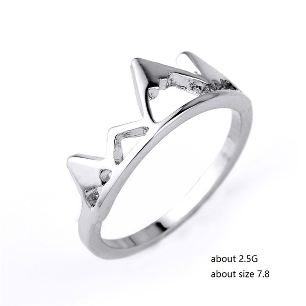 Lemegeton Wholesale New Fashion Dainty Mountain Skyline Ring Rhodium Plated Color for Women Ladies Girls Gift Jewelry Climbing Hiking Advent