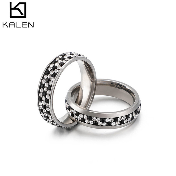 Kalen Gold & Silver Stainless Steel Rings For Women Two Interlocking Rings Zircon Femme Wedding Rings Anillos Mujer Jewelry Sweetheart Gifts