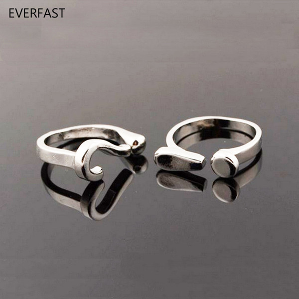 New Wholesale Funny Question Mark Eexclamatory Point Rings Adjustable Size For Men Women Fashion Rings Girls R024