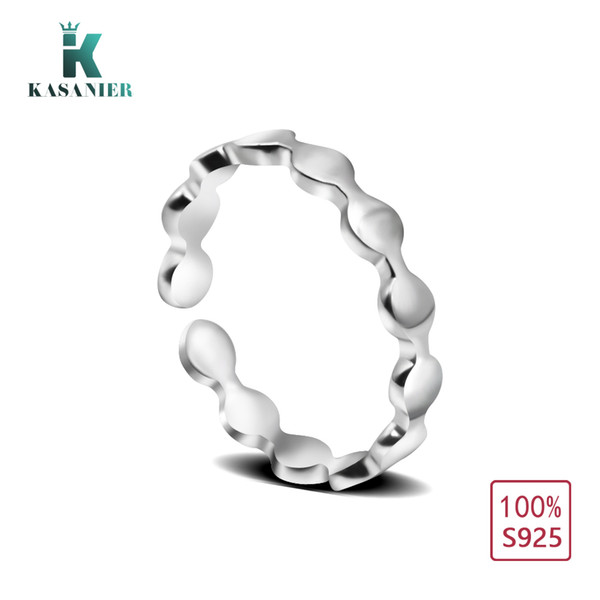 KASANIER 1Pcs Fashion Women ring 925 Sterling Silver Rings Solid Girl Jewelry Party Ring Adjustable Size