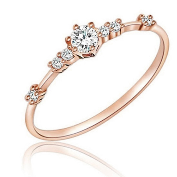 7 Diamond Crystal designer Ring Silver Rose Gold Crystal Wedding Ring Fashion Jewelry gift 2019 hot sale drop ship