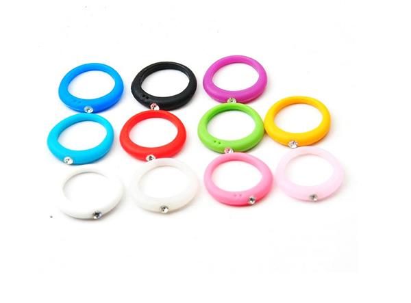 Silicone Diamond Ring Flexible Rubber Colorful Silicone Band Wedding Ring Women's Jewelry Fashion Finger Ring Large Small Siz