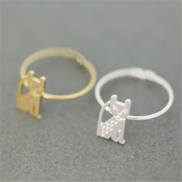 Fashion cat rings flat engraving cat rings pure manual welding copper rings wholesale and mixed color