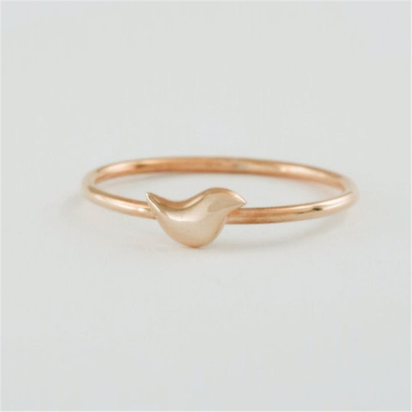 2018 The latest elements Fashion solid birds rings Gold-color rings for women wholesale and mixed color