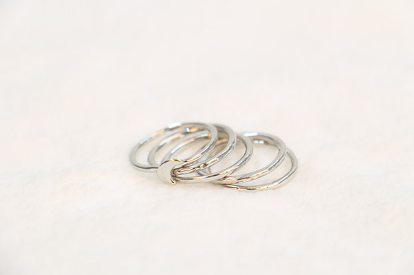 Fashion small moon suit rings, Four small rings and a moon ring wholesale 10 sets/lot free shipping