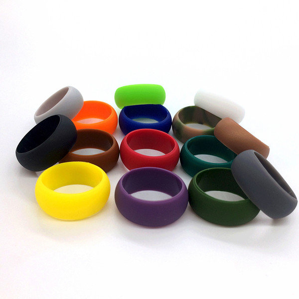 Silicone Ring Bands Flexible Silicone Rubber Wedding Rings O-ring Wedding Engagement Comfortable Fit Lightweigh Ring for Men Women