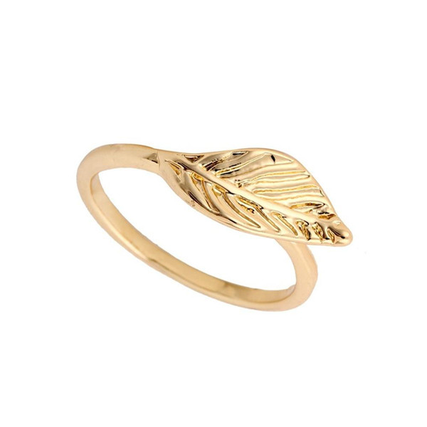 Women Rings Natural Stone Leaf Shape Wedding Lady Jewelry Trendy Vintage Rose Gold Color Women Ring jl-428