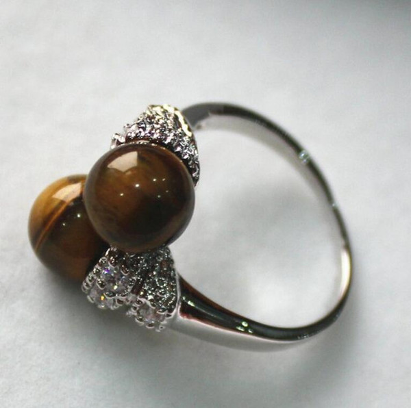 fashion & charming 8mm tiger eye stone ring P(#7 8 9)