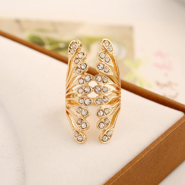 Fashional Wings Ring Europe And American Style Crystal Ring For Femal Pary Gift Alloy Sliver Golden Retro Band Rings 4 Opotions Vintage Ring