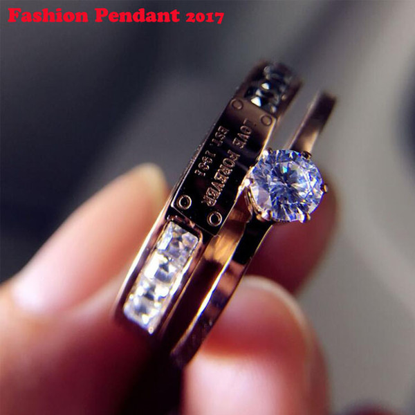 2017 New Female Ring Fashion titanium steel Jewelry Vintage Wedding Rings For Women Birthday Gifts wholesale