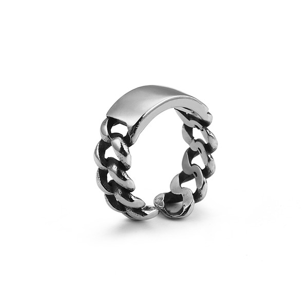 Wholesale Link Chain Weaving Ring For Men Mens Stainless Steel Silver Color Classic Never Fade Male Jewelry