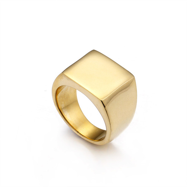 Wholesale Shiny Square Ring For Men Male Stainless Steel Fashion Ring For Boys Jewelry Christmas Gifts
