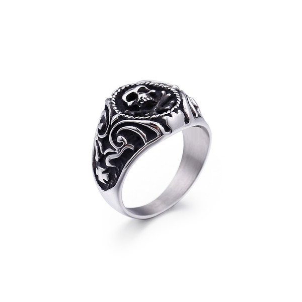 Wholesale Stainless Steel 304 Ghost Ring For Men Male Silver Hiphop Rock Charm Rings For Boy Trendy Jewelry