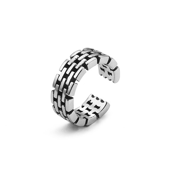 Wholesale Open Hollow Ring For Men Stainless Steel Silver Simple Fashion Rings For Boys Male New Year Gift