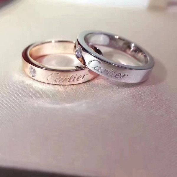 Men's and women's rings classic wedding letter pair 925 sterling silver gold plated version thick in the hand is very weighty