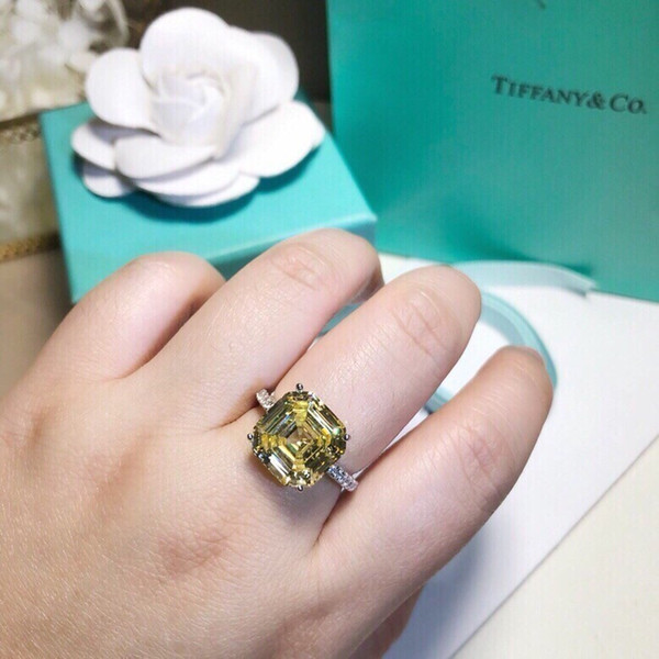 2019 shocked high-grade yellow diamond sterling silver inlaid low-key luxury is