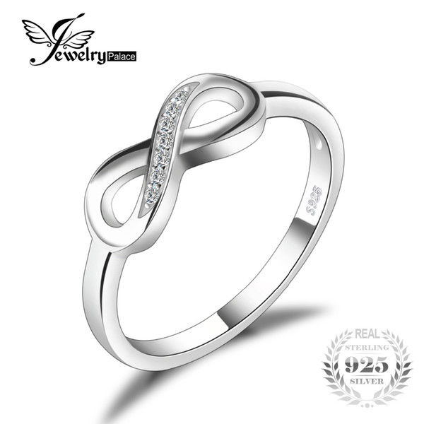 JewelryPalace Infinity Forever Love Anniversary Promise Ring For Women Genuine 925 Sterling Silver Fine Jewelry