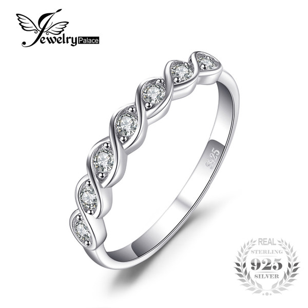 JewelryPalace Classic Round Cubic Zirconia Wedding Promise Ring 925 Sterling Silver Jewelry Simple Wedding Engagement Ring