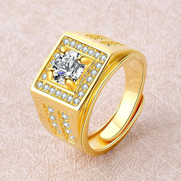 New Arrival Luxury Designer Rings for Men Silver Gold Plated Crystal Ring Opening Adjust Rings Jewelry Hot Sale